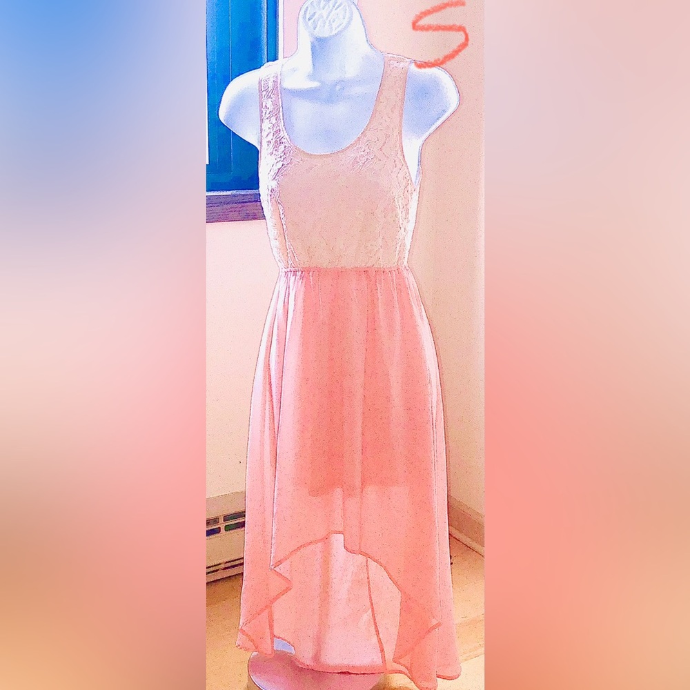 Iris Pink and White Lace Dress